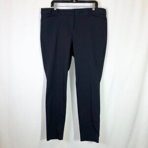 Satinato Pants Size 18 Black Cropped Ankle Length Stretch Twill